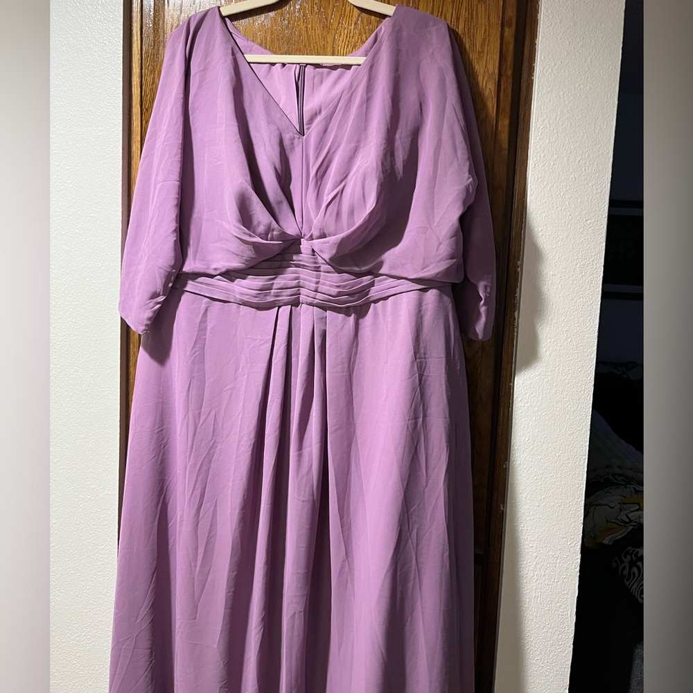 Elegant Long Sleeve Purple Dress